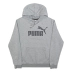 PUMA Mens Grey Hoodie M Cotton Blend Pullover Sweatshirt Sports Casual