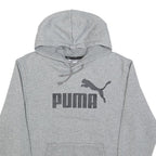 PUMA Mens Grey Hoodie M Cotton Blend Pullover Sweatshirt Sports Casual