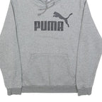 PUMA Mens Grey Hoodie M Cotton Blend Pullover Sweatshirt Sports Casual