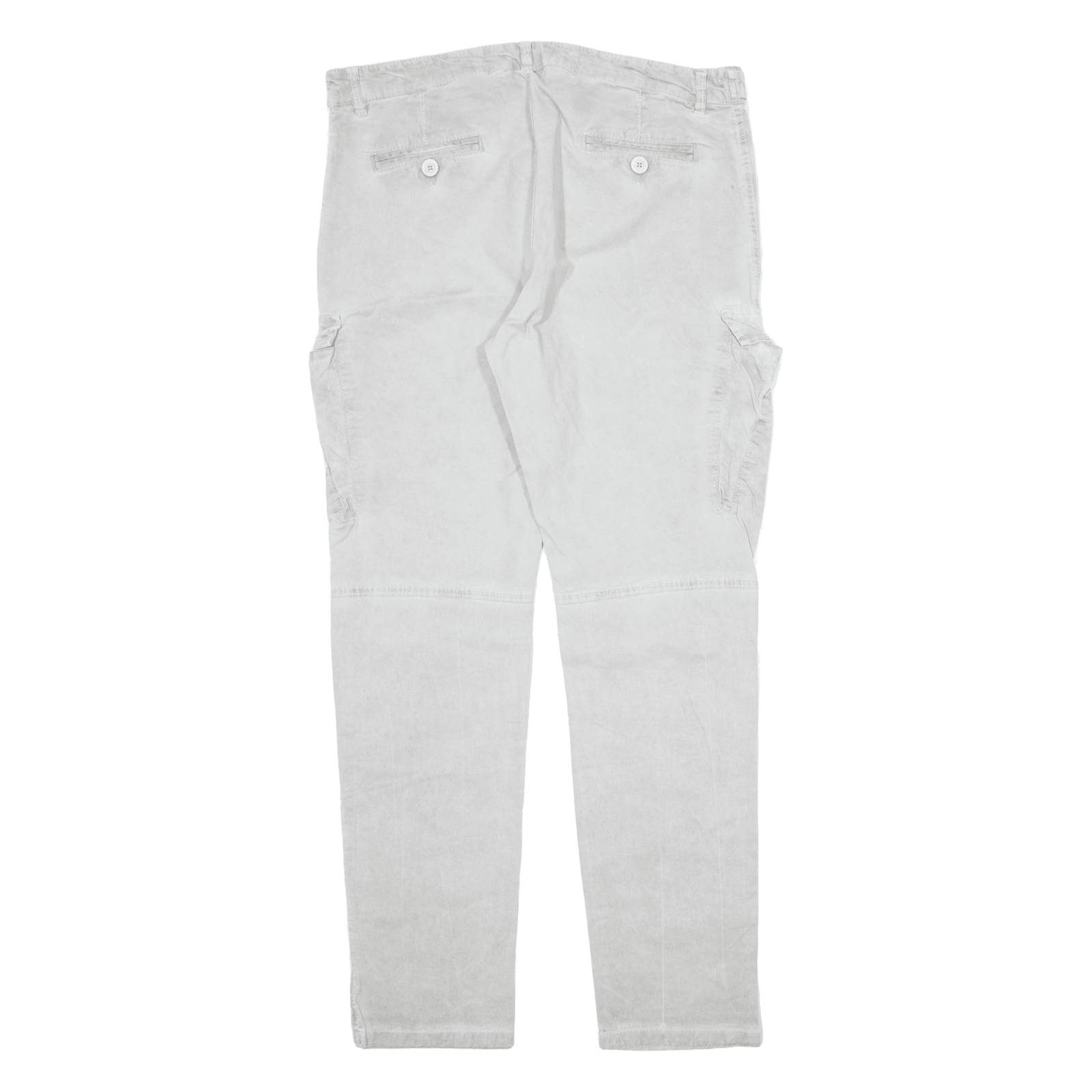 DYKER Cargo Mens Trousers Grey Slim Tapered W35 L30