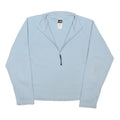 THE NORTH FACE Womens Blue Plain Pullover Crew Neck Basic Knit Jumper M Cotton