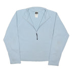 THE NORTH FACE Womens Blue Plain Pullover Crew Neck Basic Knit Jumper M Cotton