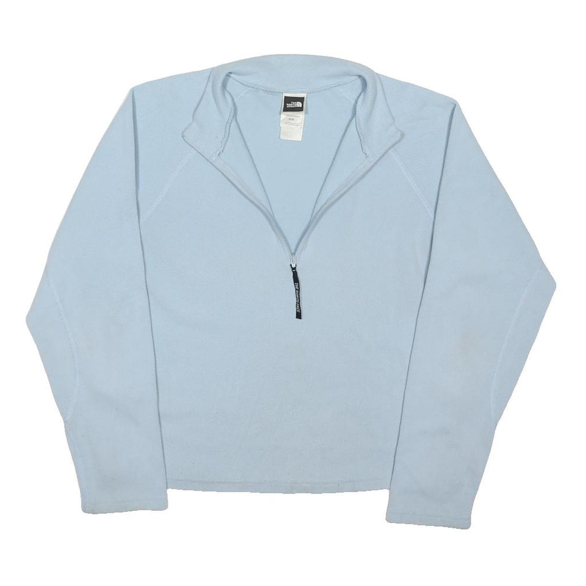 THE NORTH FACE Womens Blue Plain Pullover Crew Neck Basic Knit Jumper M Cotton