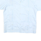 MAYALAND Mens Blue Short Sleeve Shirt L Lightweight Classic Guayabera Style