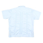 MAYALAND Mens Blue Short Sleeve Shirt L Lightweight Classic Guayabera Style