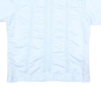 MAYALAND Mens Blue Short Sleeve Shirt L Lightweight Classic Guayabera Style