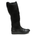 LACOSTE Womens Black Rib Knit Ankle Boots Synthetic UK 6 Knitwear Comfort