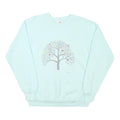 JERZEES Mens Blue Crew Neck L Sweatshirt Cotton Blend Pullover Tree Graphic