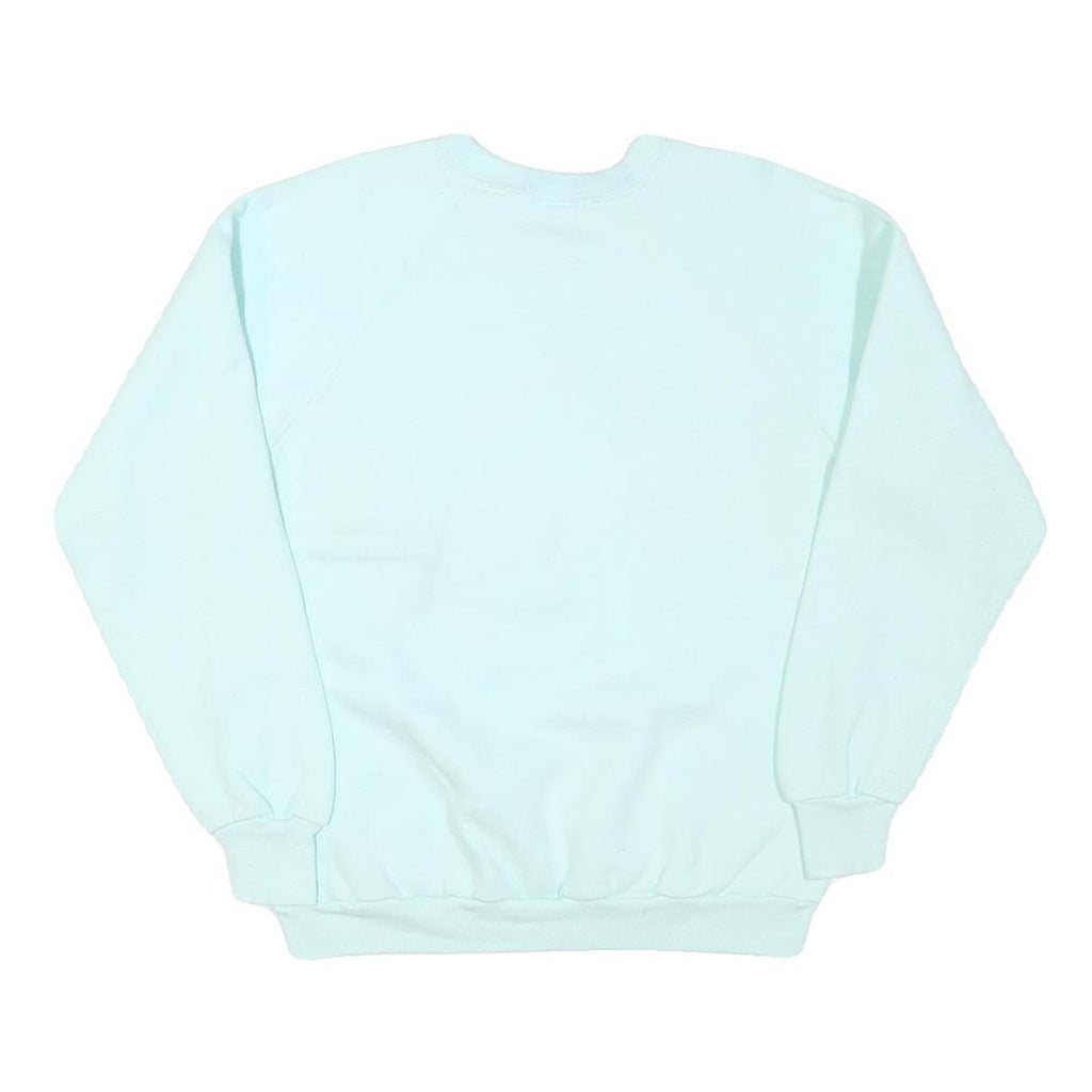 JERZEES Mens Blue Crew Neck L Sweatshirt Cotton Blend Pullover Tree Graphic