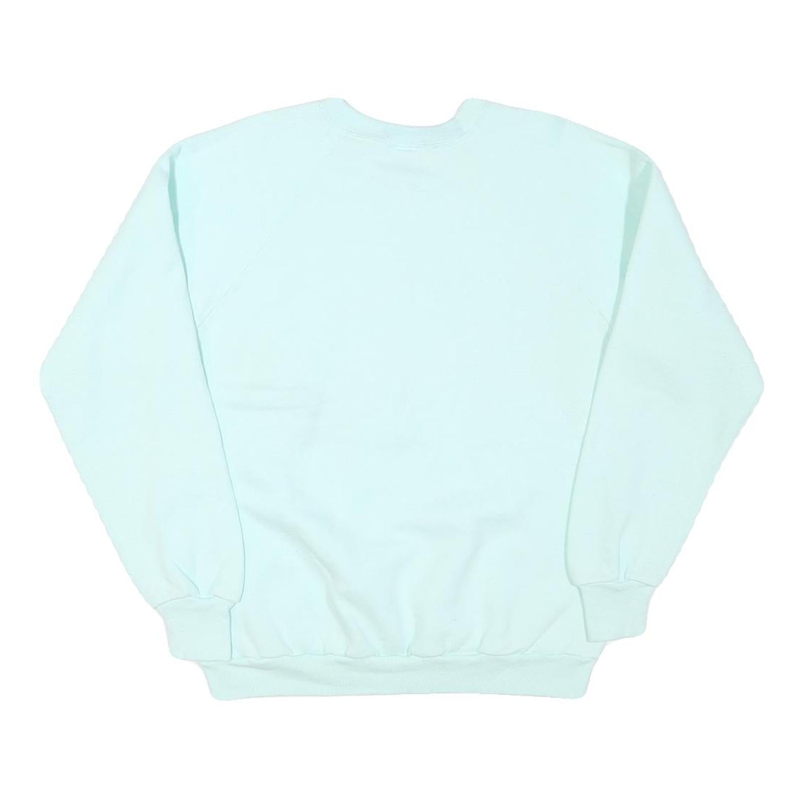 JERZEES Mens Blue Crew Neck L Sweatshirt Cotton Blend Pullover Tree Graphic