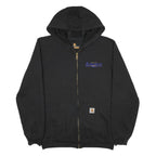 CARHARTT Mens Black Zip Front Hoodie M City of Airdrie Arena Operations Logo
