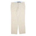 TOMMY HILFIGER Mens Slim Fit Beige Cotton Blend Trousers W32 L30 Zip Closure