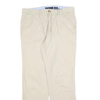 TOMMY HILFIGER Mens Slim Fit Beige Cotton Blend Trousers W32 L30 Zip Closure