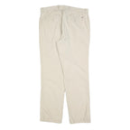 TOMMY HILFIGER Mens Slim Fit Beige Cotton Blend Trousers W32 L30 Zip Closure