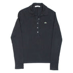 LACOSTE Mens Polo Shirt Black Long Sleeve S