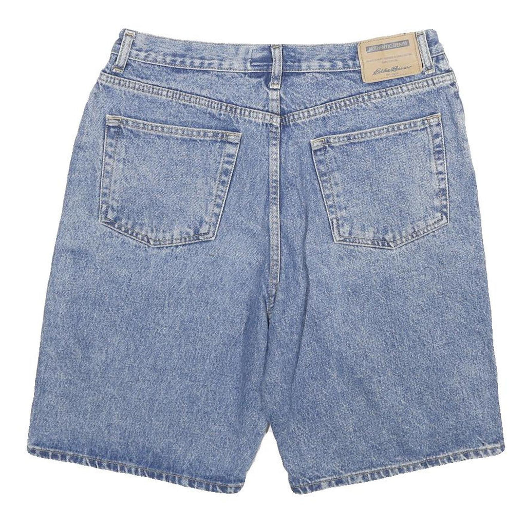 EDDIE BAUER Mens Denim Blue Casual Shorts L W31 Classic Fit Cotton Blend