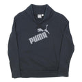 PUMA Womens Navy Blue Cotton Blend Sweatshirt Shawl Collar UK 14 Pullover