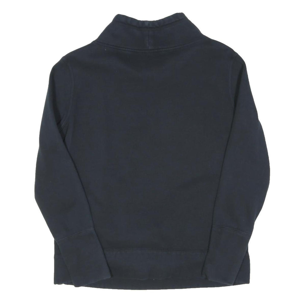 PUMA Womens Navy Blue Cotton Blend Sweatshirt Shawl Collar UK 14 Pullover