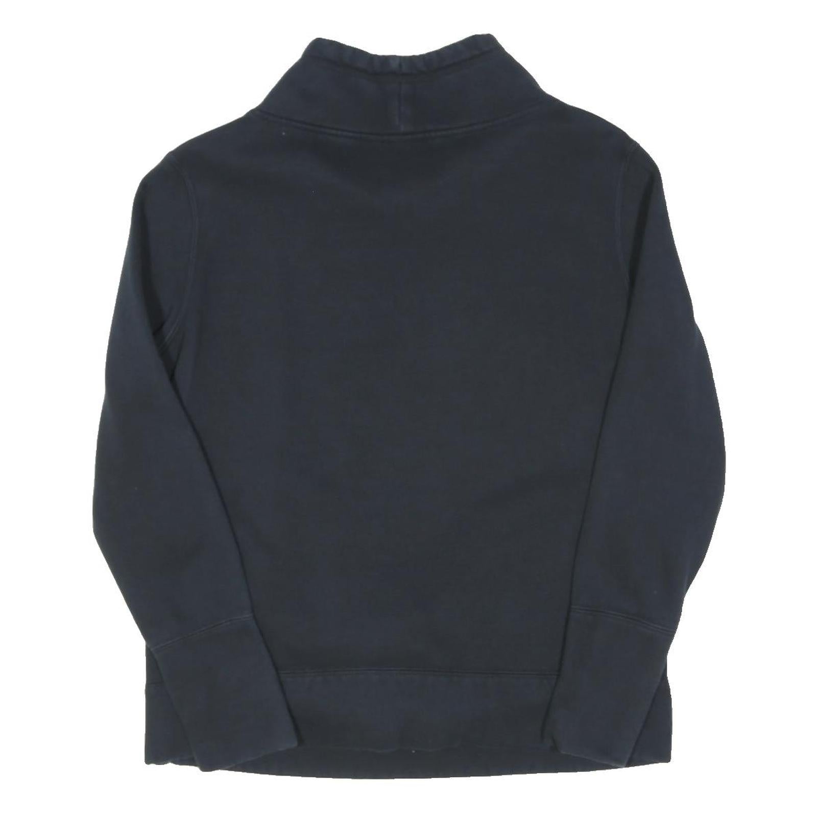 PUMA Womens Navy Blue Cotton Blend Sweatshirt Shawl Collar UK 14 Pullover