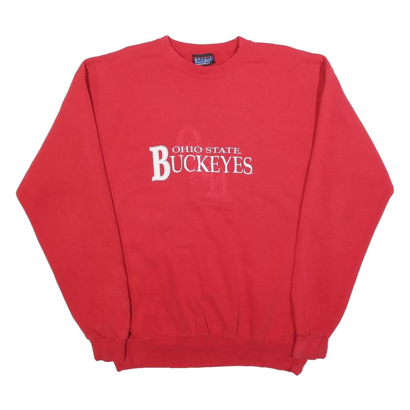 CRABLE SPORTSWEAR Mens Red Ohio State Buckeyes Crew Neck L Sweatshirt Cotton