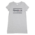REEBOK Womens Grey Cotton Classic Logo Mini Dress Short Sleeve M Casual Summer