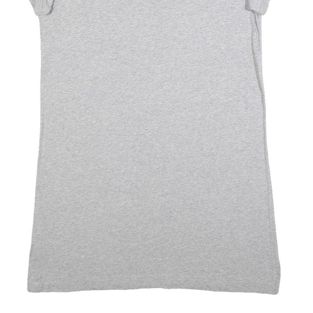 REEBOK Womens Grey Cotton Classic Logo Mini Dress Short Sleeve M Casual Summer