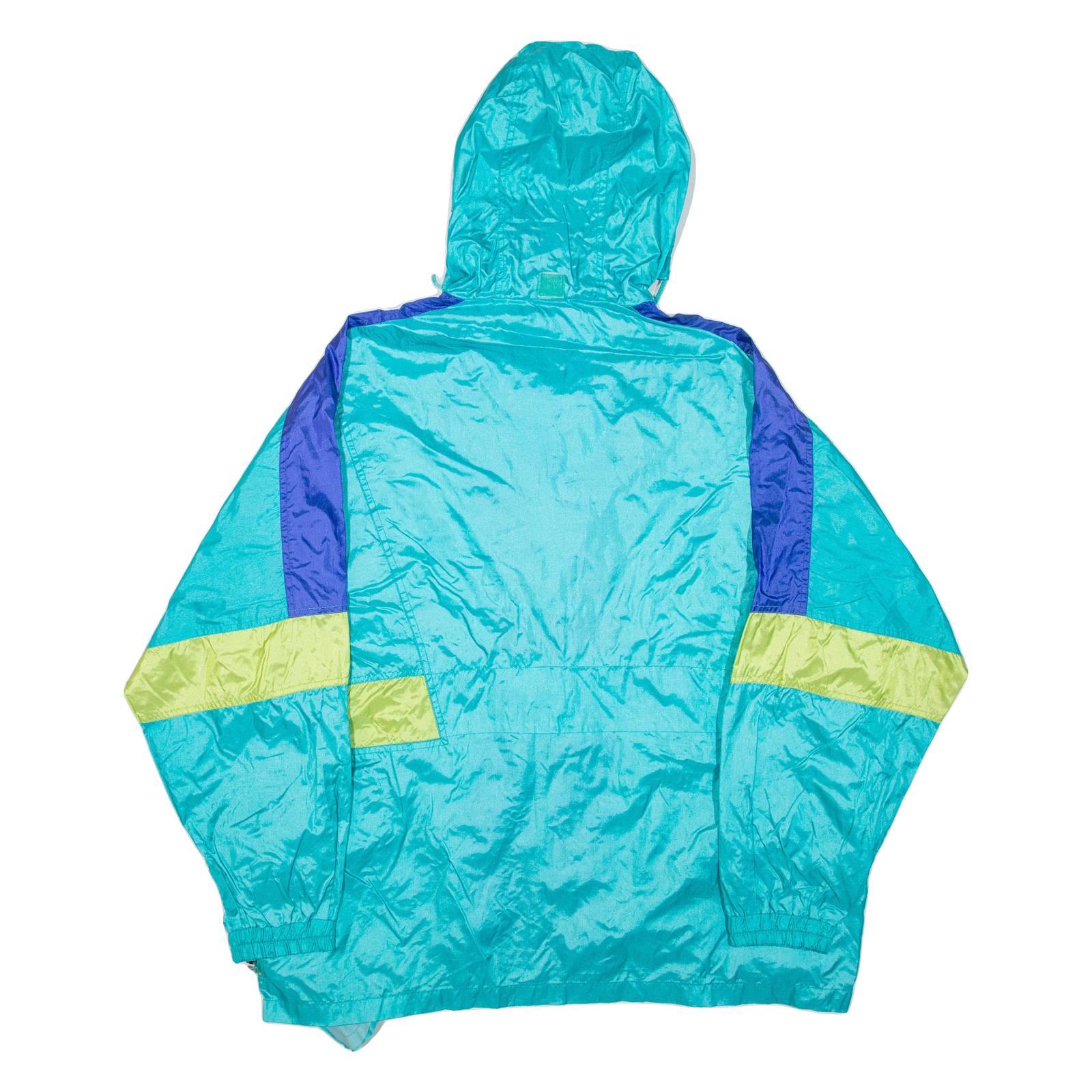 Mens Rain Jacket Blue Hooded L