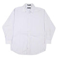 NAUTICA Mens White & Blue Checked Shirt L Cotton Blend Classic Fit Long Sleeve