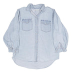 ZARA Womens Blue Denim Shirt Long Sleeve Collared M Button Front Casual Top