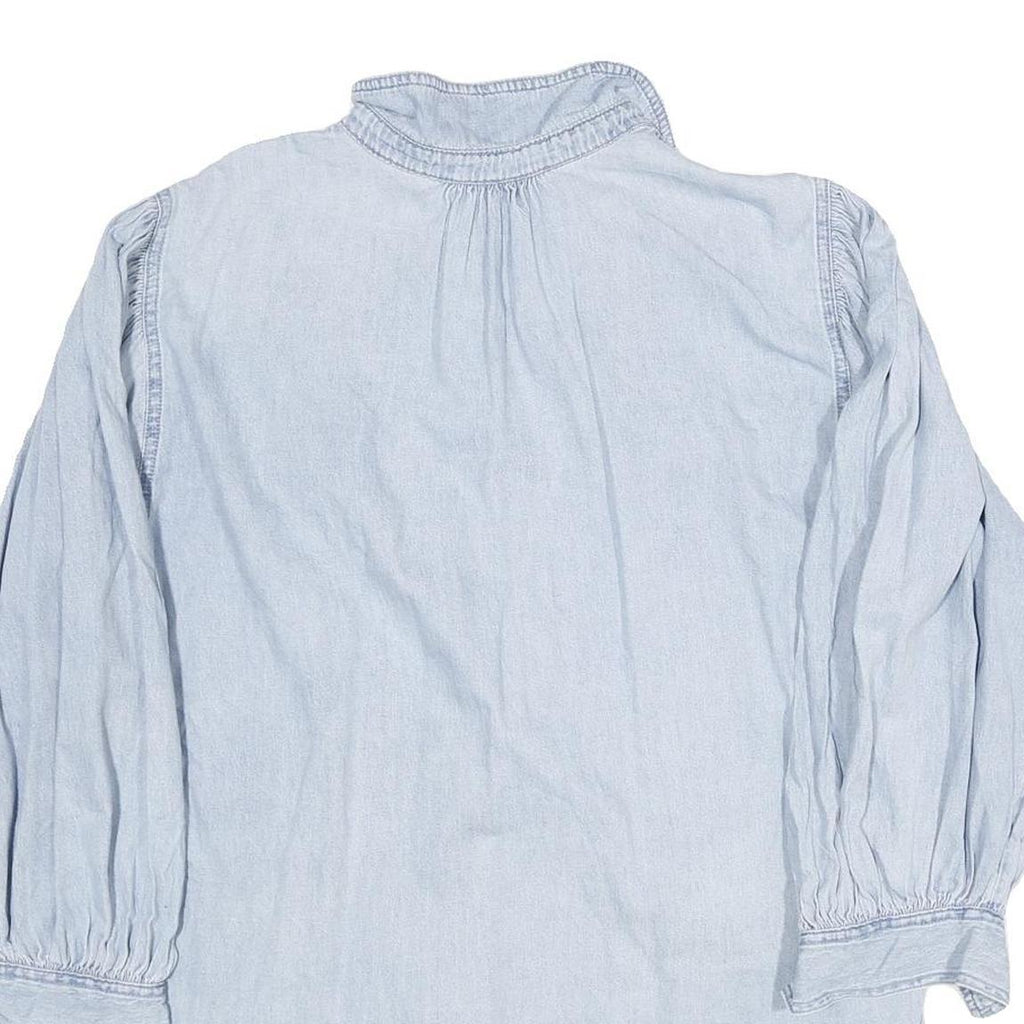 ZARA Womens Blue Denim Shirt Long Sleeve Collared M Button Front Casual Top