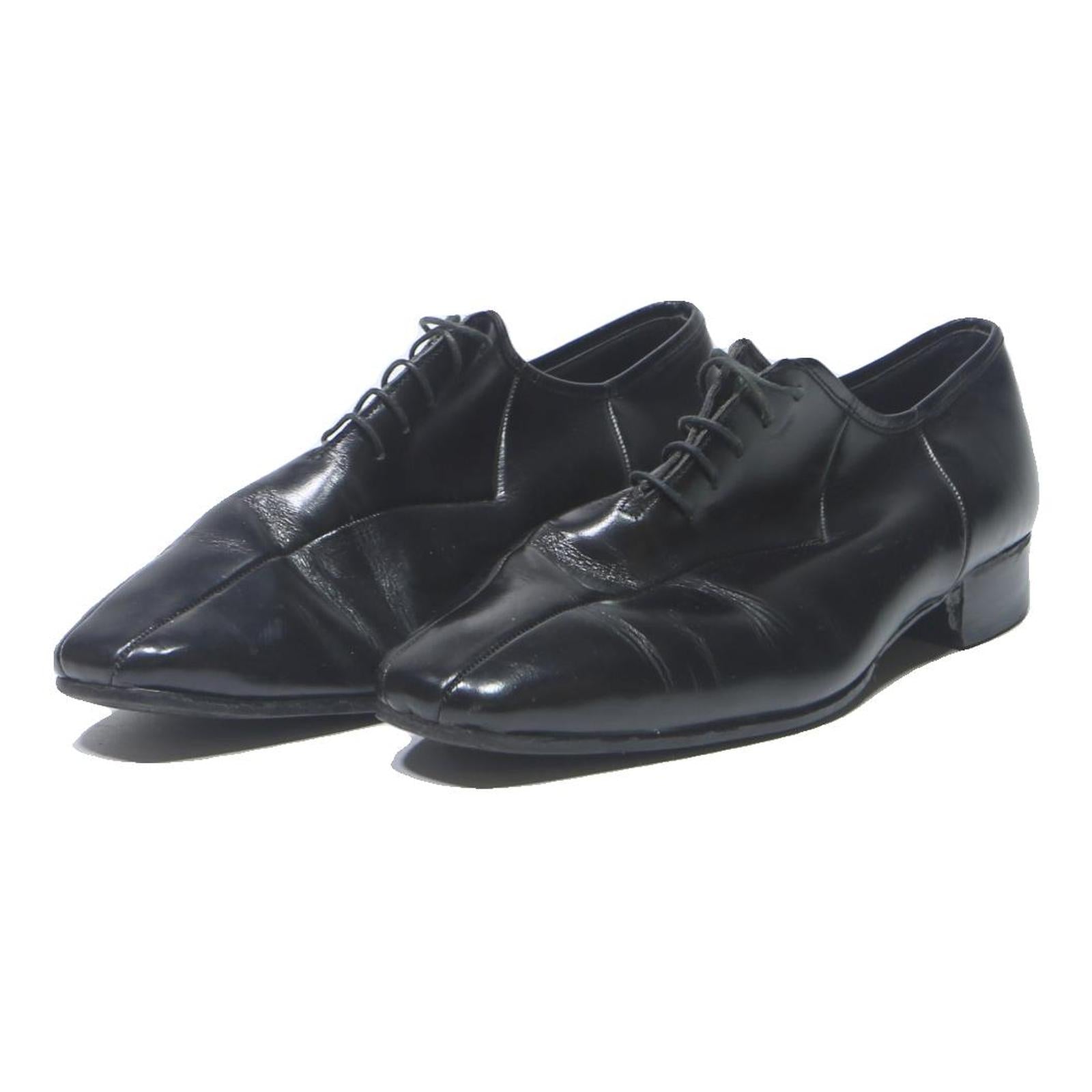 BENELLI Mens Leather Lace-Up Dress Shoes Black UK 8 Formal Classic Elegant