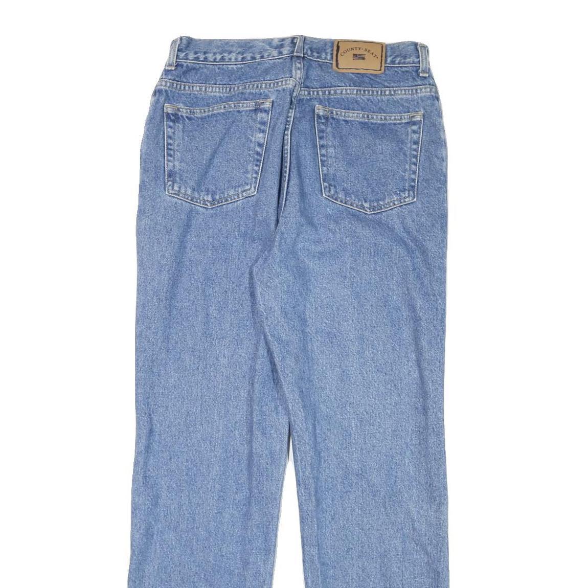 COUNTY SEAT Womens Regular Fit Blue Denim Jeans W30 L29 Classic Zip Closure