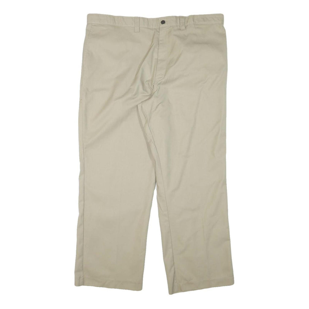 DICKIES Mens Cotton Blend Beige Regular Straight Trousers W42 L30 Workwear