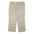 DICKIES Mens Cotton Blend Beige Regular Straight Trousers W42 L30 Workwear