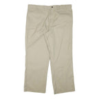DICKIES Mens Cotton Blend Beige Regular Straight Trousers W42 L30 Workwear