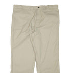DICKIES Mens Cotton Blend Beige Regular Straight Trousers W42 L30 Workwear