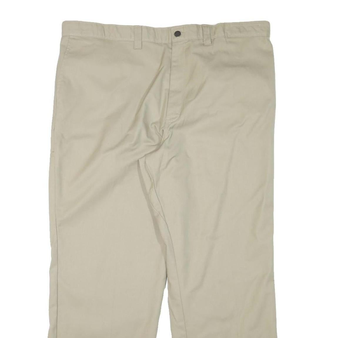 DICKIES Mens Cotton Blend Beige Regular Straight Trousers W42 L30 Workwear