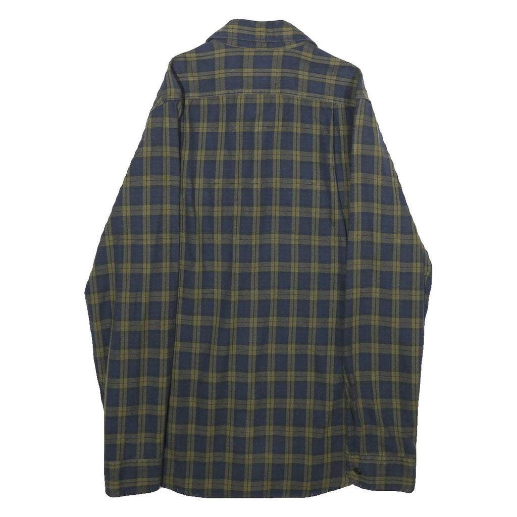 J.CREW Mens Blue & Olive Check Shirt XS Cotton Long Sleeve Button Casual Relaxed