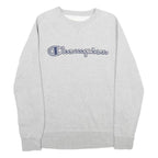 CHAMPION Mens Grey Pullover Crew Neck Sweatshirt M Cotton Blend Classic