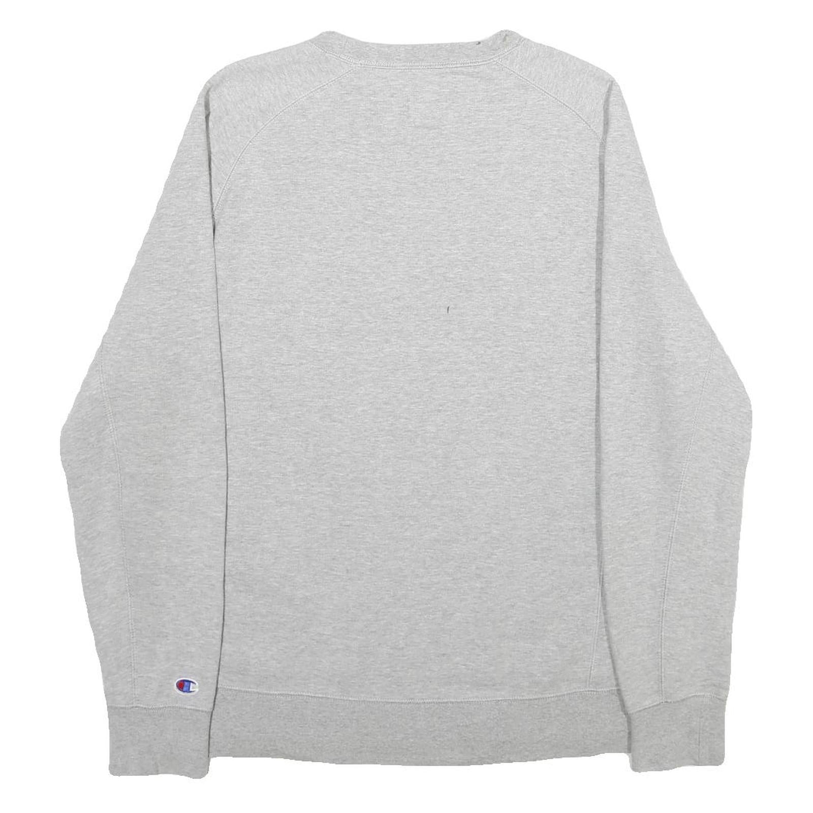 CHAMPION Mens Grey Pullover Crew Neck Sweatshirt M Cotton Blend Classic