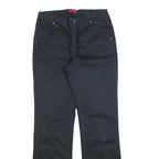THE BEST Womens Regular Navy Blue Cotton Blend Trousers W30 L34 Zip Closure