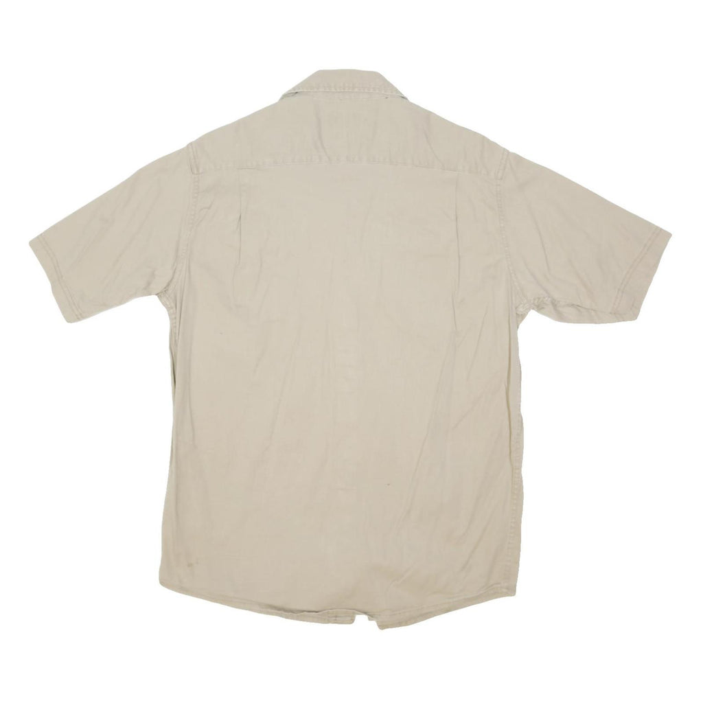 WRANGLER Mens Beige Cotton Blend Short Sleeve Shirt M Casual Workwear