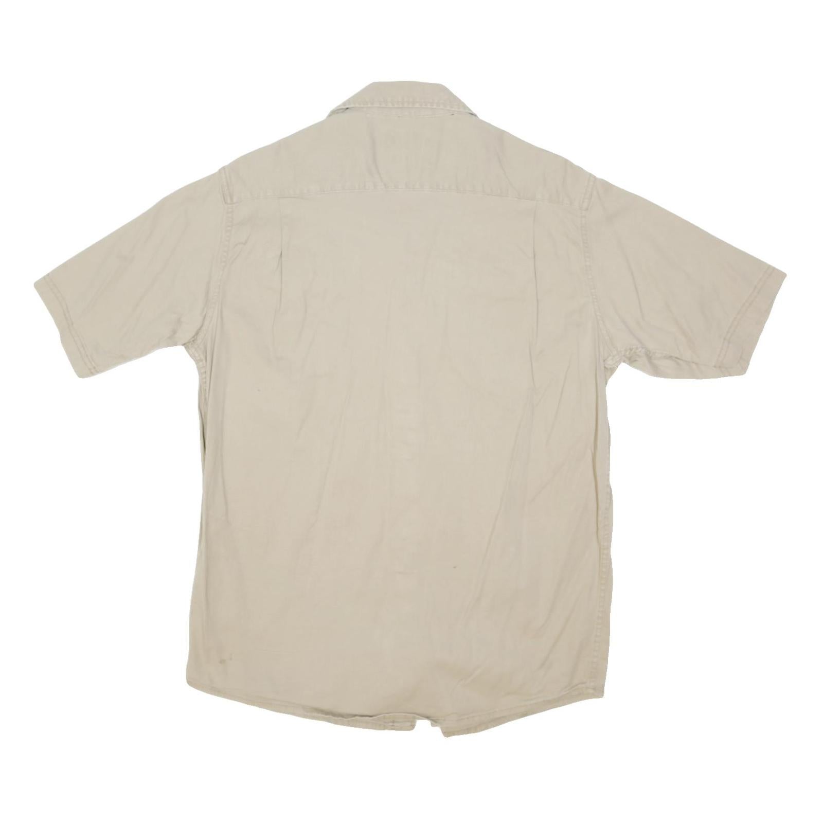 WRANGLER Mens Beige Cotton Blend Short Sleeve Shirt M Casual Workwear