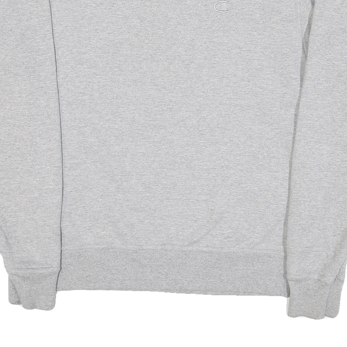 CHAMPION Mens Grey Crew Neck S Cotton Logo Sweatshirt Pullover Casual