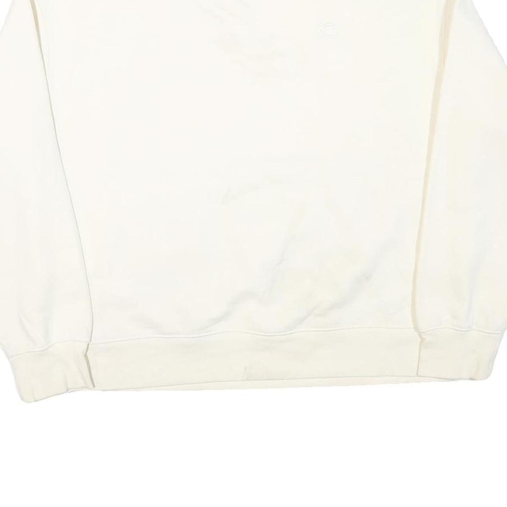 CHAMPION Mens White XL Crew Neck Cotton Blend Sweatshirt Classic Logo