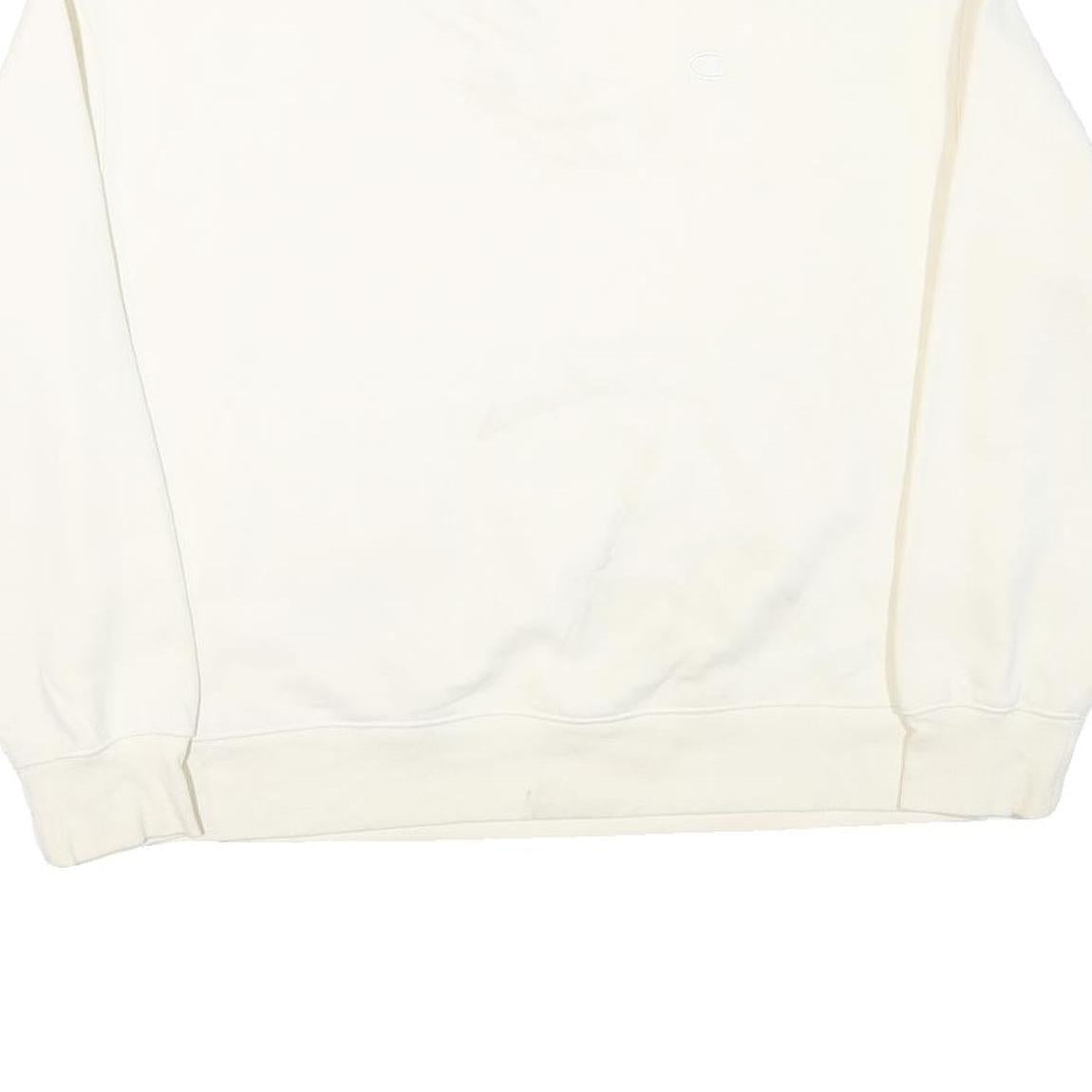 CHAMPION Mens White XL Crew Neck Cotton Blend Sweatshirt Classic Logo
