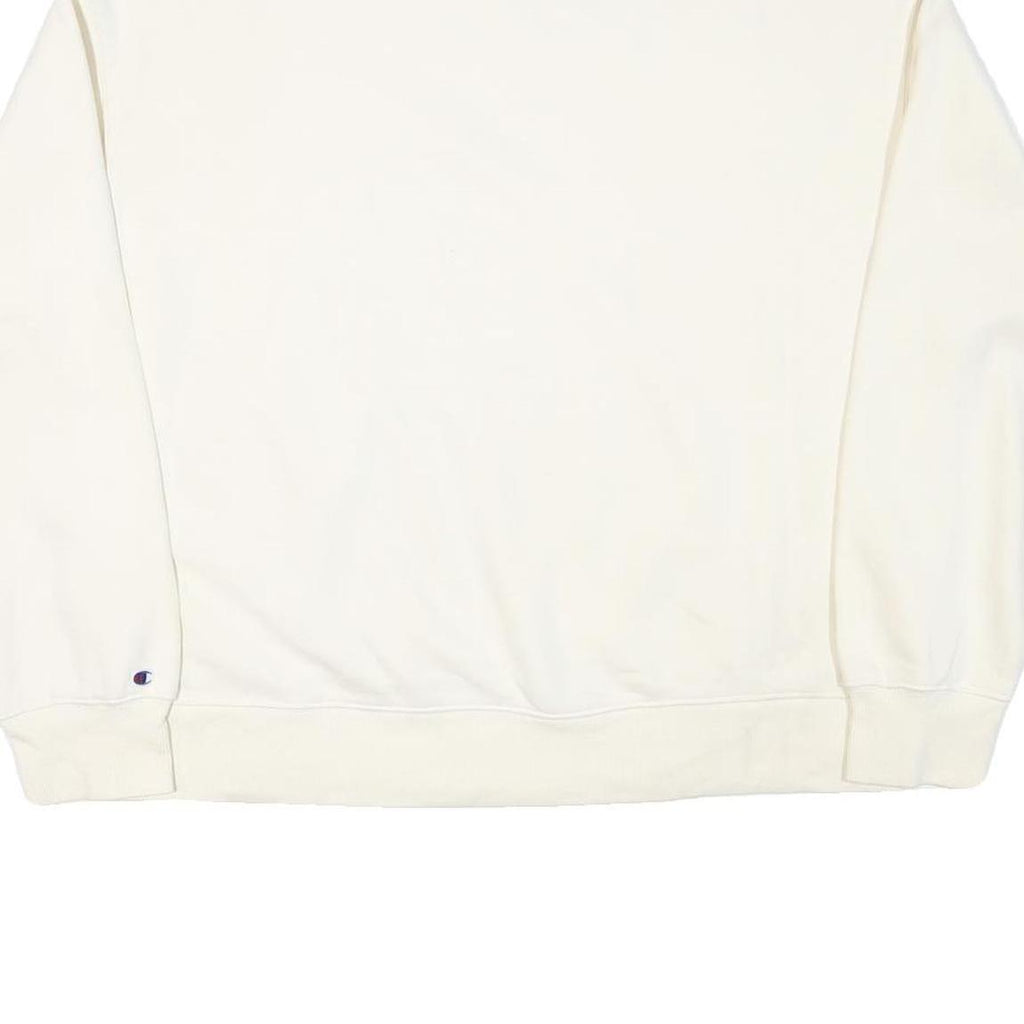 CHAMPION Mens White XL Crew Neck Cotton Blend Sweatshirt Classic Logo