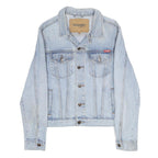WRANGLER Womens Blue Denim Jacket S Cotton Button Casual Classic Light Wash