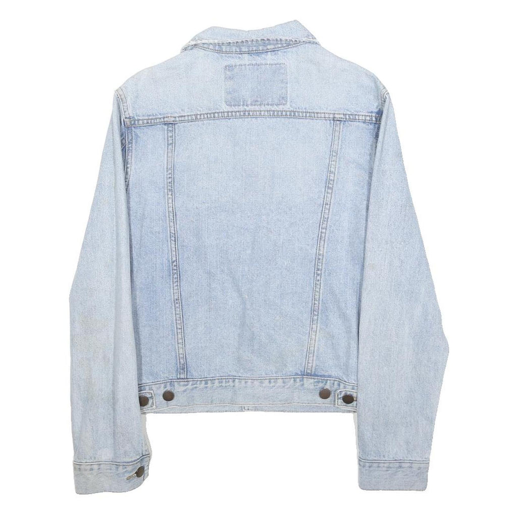 WRANGLER Womens Blue Denim Jacket S Cotton Button Casual Classic Light Wash