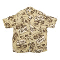 PAVANA JACK Mens Beige Rayon Shirt XL Beach Print Button Front Relaxed Fit